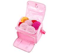 Sac de rangement pour laine, sac de rangement pour ranger le fil de laine et les outils de crochet, en tissu Oxford, imperméable, résistant et facile à nettoyer, pour fil à tricoter, crochets et