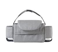 Sac de rangement pour landau avec porte-gobelets isothermes, grand espace de rangement, organiseur de poussettes avec porte-gobelets isothermes, grand espace de rangement