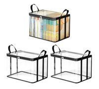 Sac de rangement pour livre - Sac de rangement transparent à fermeture éclair pour déplacer et ranger des livres - Grand sac de transport transparent pour l'organisation des bibliothèques et des