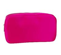 Sac de Rangement pour Maquillage Letter Patch Custom Travel Cosmetic Bag Personalized Nylon Pouch Toiletry Bag Chenille Patch Makeup Toiletries Girl Cosmetic Bag(Rose Red,S)