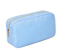 Sac de Rangement pour Maquillage Letter Patch Custom Travel Cosmetic Bag Personalized Nylon Pouch Toiletry Bag Chenille Patch Makeup Toiletries Girl Cosmetic Bag(Sky Blue,XL)