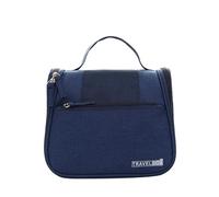 Sac de Rangement pour Maquillage Waterproof Women Hanging Makeup Bag Polyester Travel Organizer Cosmetic Bag for Women Necessaries Make Up Case Wash Bag(Dark Blue)