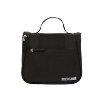 Sac de Rangement pour Maquillage Waterproof Women Hanging Makeup Bag Polyester Travel Organizer Cosmetic Bag for Women Necessaries Make Up Case Wash Bag(Black)