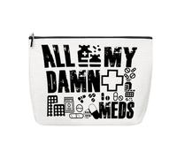 Sac de rangement pour médicaments pour femmes et filles - Sac de rangement en toile pour les voyages, tous mes médicaments, Meds10