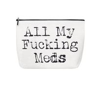 Sac de rangement pour médicaments pour femmes et filles - Sac de rangement en toile pour les voyages, tous mes médicaments, Med7