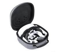 Sac de rangement pour Meta 3/2/3S : étui rigide robuste en nylon avec compartiment pour accessoires, étui de protection compact pour casque VR et manette, noir/gris