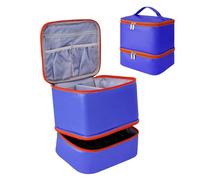Sac de rangement pour ongles en gel - Sac de rangement pour vernis à ongles - Sac de rangement pour nail art - Grande capacité - Sac cosmétique - 30 flacons de colle à ongles et lampes à ongles, bleu