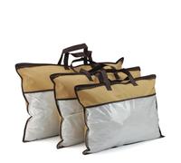 Sac de rangement pour oreillers de literie - Plastique polypropylène transparent - Longue durée de vie - Sac zippé avec poignées en nylon - 55 x 40 cm - Permet également de ranger vêtements