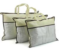 Sac de rangement pour oreillers de literie - Plastique polypropylène transparent - Longue durée de vie - Sac zippé avec poignées en nylon - 55 x 40 cm - Permet également de ranger vêtements