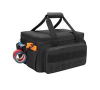 Sac de rangement pour outils à main, pochette à outils avec fond anti-friction | Grand sac de travail avec poignée pour la maison, la salle à outils, le coffre de voiture (36 x 21 x 21 cm) (noir)