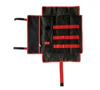 Sac de rangement pour outils de camping pour piquets de tente avec matériau en toile souple et poignée pratique (rouge et noir)