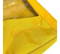 Sac de rangement pour outils robuste avec tissu Oxford épais et panneau translucide en PVC, pochette de rangement multifonction en toile avec fermeture éclair pour dur (jaune)