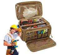 Sac de rangement pour outils | Sac de travail robuste - 35,6 cm - Sac de rangement portable pour outils à main pour électricien, soudure, jardinage, camping, pêche