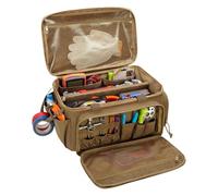 Sac de rangement pour outils, sac fourre-tout de travail, portable, 36,8 x 21,6 x 21,6 cm, base renforcée, plusieurs poches, pour électricien, soudure, jardinage, camping, pêche