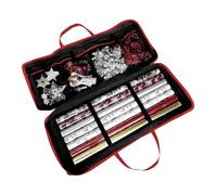 Sac de rangement pour papier cadeau de Noël avec poches intérieures - Peut contenir 18 à 24 rouleaux, boîte de rangement pour décoration de Noël,organiseur pour nœuds
