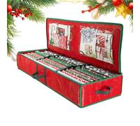 Sac De Rangement Pour Papier Cadeau De Noël | avec Poignée de Transport Supérieure,Boîte De Stockage Pour Papier Cadeau De Noël - Pour Le Salon, La Chambre À Coucher, Le Placard, Les Rouleaux, Les Rub