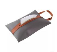 Sac de rangement pour papier toilette de voiture avec housse à suspendre en cuir PU pour porte-papier, convient pour véhicule et chambre (gris)
