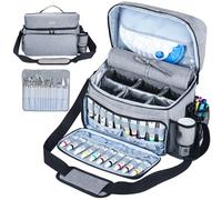 Sac de rangement pour peinture acrylique et pinceaux - Étui de transport compatible avec Apple Barrel, Shuttle Art, Caliart Art Supplies - Comprend un support de pinceau amovible - Pour voyage/croquis