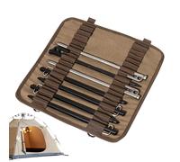 Sac de rangement pour piquets de tente - Sac à roulettes pour poteaux et piquets | 35 x 35 x 0,9 cm - Pochette étanche pour clous | Sac de rangement pour accessoires de camping | Organiseur épais pour