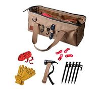 Sac de rangement pour piquets de tente, sac de rangement en nylon Oxford 1050D imperméable et résistant - Pochette à outils portable avec poignée élargie pour marteaux, piquets, piquets de sol