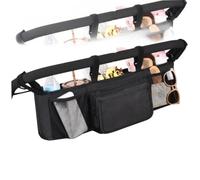Sac de rangement pour poussette, sac de landau pour bébé imperméable et pliable avec deux poches isolées et sangles réglables, organisateur compact pour landaus, pour les voyages, l'extérieur, le cam