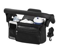 Sac de rangement pour poussette - Tissu Oxford 280 g 12,6 x 6,3 x 3,94 pouces Caddy pour bébé de grande capacité, 2 porte- isolés, poche zippée amovible, fixation universelle pour poussette |