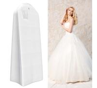 Sac de rangement pour robe de mariée 180 cm Non Tissé Anti-Poussière Housse Housse de protection respirante à soufflet Pour le rangement ou le voyage