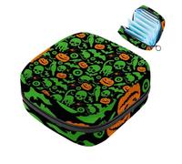Sac de rangement pour sanitaire, support de coussin d'allaitement, sac à fermeture éclair pour période menstruelle, sac Happy Halloween citrouille-1792 Organiseur de tampons menstruels féminins