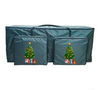 Sac de rangement pour sapin de Noël 210D Oxford avec poignées et fermeture éclair - Sac de décoration de Noël imperméable (sapin de Noël vert)