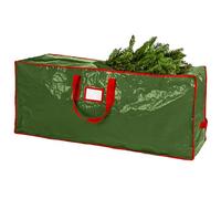 Sac de rangement pour sapin de Noël artificiel 2,5 m Matériau imperméable durable pour protéger contre la poussière, les insectes et l'humidité Sac zippé avec poignées de transport Vert
