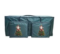 Sac de rangement pour sapin de Noël, sacs résistants pour décorations de Noël avec fermetures éclair, grand conteneur de rangement avec poignées renforcées et poche pour couronne, garage, sous-sol
