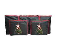 Sac de rangement pour sapin de Noël, sacs résistants pour décorations de Noël avec fermetures éclair, grand conteneur de rangement avec poignées renforcées et poche pour couronne, garage, sous-sol