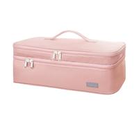 Sac de rangement pour sèche-cheveux, organiseur de valise, sac de voyage double couche imperméable pour femme brosse de stockage/styler/outils chauds, sac de voyage pour sèche-cheveux, Rose, Voir