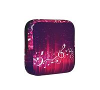 Sac de rangement pour serviettes hygiéniques avec imprimé notes de musique, support portable pour serviettes, pochette menstruelle pour adolescentes, sac hygiénique réutilisable