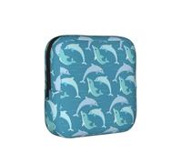 Sac de rangement pour serviettes hygiéniques bleues avec motif vie marine, support portable pour serviettes, pochette menstruelle pour adolescentes, sac hygiénique réutilisable