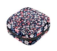 Sac de rangement pour serviettes hygiéniques colorées à motif floral pour les premières règles pour filles et femmes, pochette pour tasse menstruelle féminine