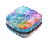 Sac de rangement pour serviettes hygiéniques colorées et énigmatiques avec texture tourbillons énigmatiques pour filles et femmes