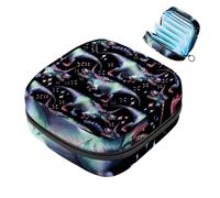 Sac de rangement pour serviettes hygiéniques, dinosaures et fleurs, trousse de première période pour filles et femmes, pochette pour tasse menstruelle féminine, Multicolore 1, 4.7x6.6x6.6 in/12x17x17