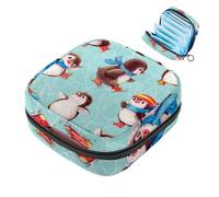 Sac de rangement pour serviettes hygiéniques, dinosaures et fleurs, trousse de première période pour filles et femmes, pochette pour tasse menstruelle féminine, Multicolore 7, 4.7x6.6x6.6 in/12x17x17