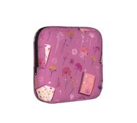 Sac de rangement pour serviettes hygiéniques en tissu composite, motif fleurs, bloc-notes pour ordinateur portable, pour un usage quotidien pendant les voyages., Noir , One Size, Classique