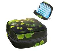 Sac de rangement pour serviettes hygiéniques, feuilles de trèfle vert tombant, sac pour serviettes menstruelles, protège-culottes, tampons hygiéniques, support de rangement pour femme, école, bureau
