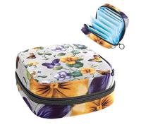 Sac de rangement pour serviettes hygiéniques, fleurs de trèfle, pensées, feuilles et papillons, sac de protection menstruelle, protège-slips pour femmes, école, bureau