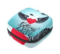 Sac de rangement pour serviettes hygiéniques, Follow Your Heart - Bleu - Kit de première période - Pour filles et femmes