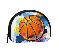 Sac de Rangement pour Serviettes hygiéniques, Motif Basket-Ball, Motif Esquisse colorée, imprimé Amusant, Petit Format, Porte-Monnaie pour cosmétiques et Femmes