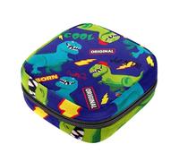 Sac de rangement pour serviettes hygiéniques, motif dinosaures, planche à roulettes, sac bleu pour première période pour filles et femmes, pochette pour tasse menstruelle féminine, tampons,
