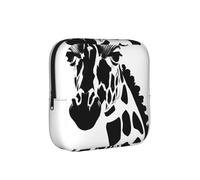Sac de rangement pour serviettes hygiéniques Motif girafe Noir et blanc