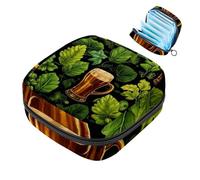 Sac de rangement pour serviettes hygiéniques, motif trèfle à quatre feuilles Happy St Patrick-794, trousse de première période pour filles et femmes, pochette pour tasse menstruelle, sac à tampon pour