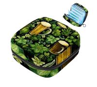 Sac de rangement pour serviettes hygiéniques, motif trèfle à quatre feuilles Happy St Patrick-970, trousse de première période pour filles et femmes, pochette pour tasse menstruelle, sac à tampon pour