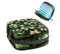 Sac de rangement pour serviettes hygiéniques, motif trèfle, feuilles de trèfle, sac portable pour serviettes hygiéniques, protège-slips pour femmes, école, bureau