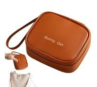 Sac de rangement pour serviettes hygiéniques, pochette de rangement pour tampons | Sac à fermeture éclair pour coussinet d'époque en cuir PU portable - Support de coussinets d'allaitement, sacs de cou